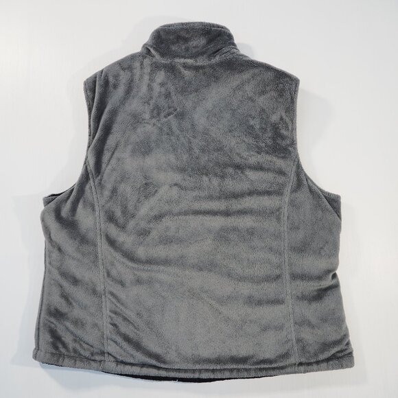 Free Country Vest Womens Extra Large Black Gray Reversible Quilted Faux Fur Soft - Picture 4 of 9